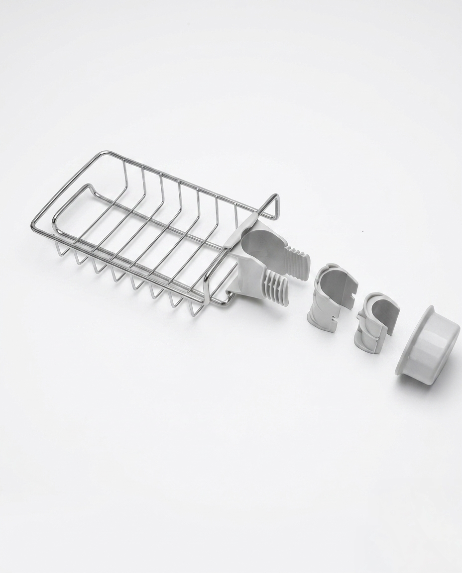 Kitchen Faucet Sponge Holder – Stainless Steel Sink Organizer