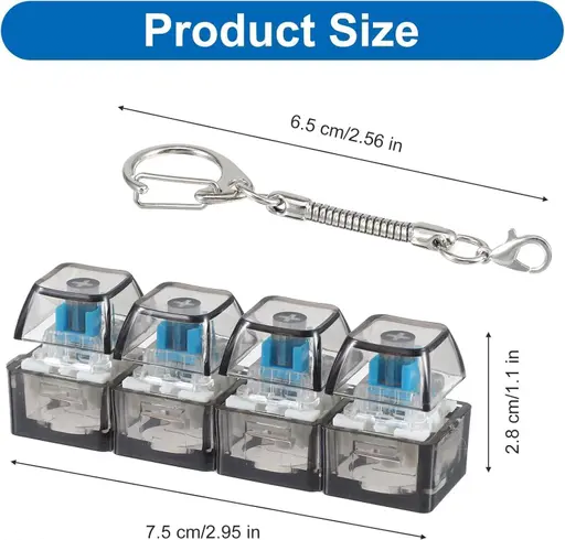 4-Key Mechanical Keyboard Fidget Keychain